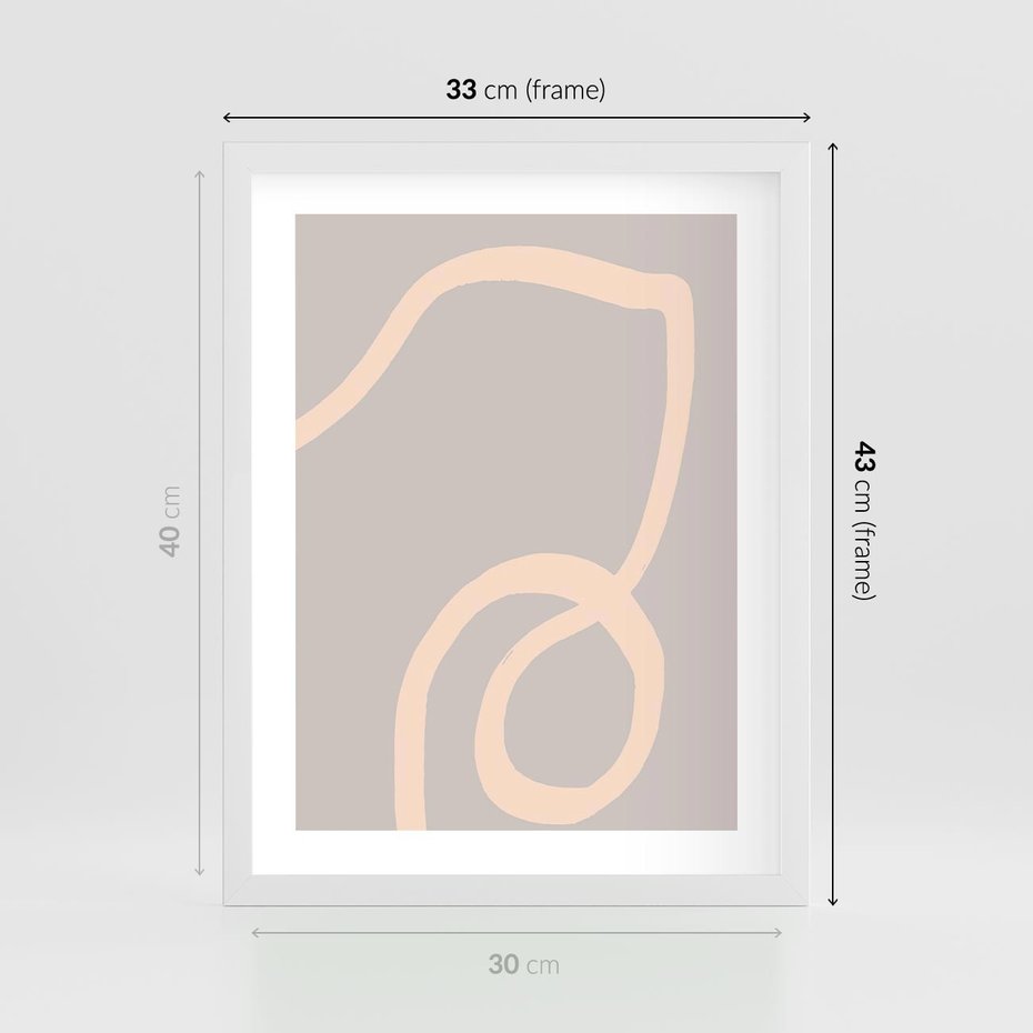 Plakat w ramie 30x40 - Wystylizowana Rewolucja - minimalistyczny obraz, nowoczesny - rama biała