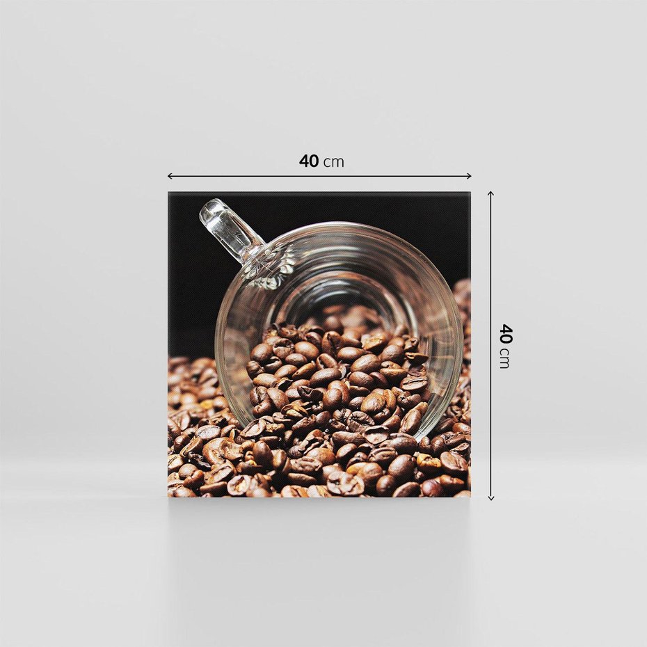 Obraz na płótnie 40x40 - Kawa ziarna pełne aromatu - kawa, ziarna