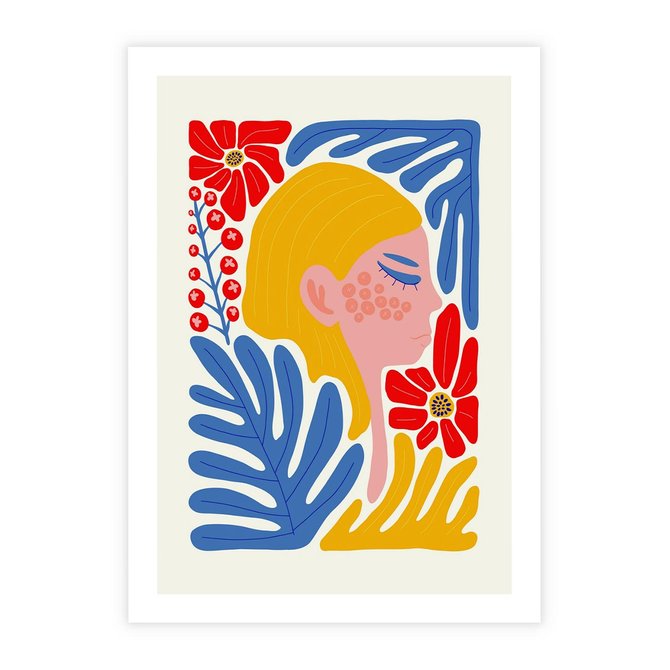 Plakat bez ramy 21x30 - Kolorowe Rytmy - kobieca sztuka, abstrakcja