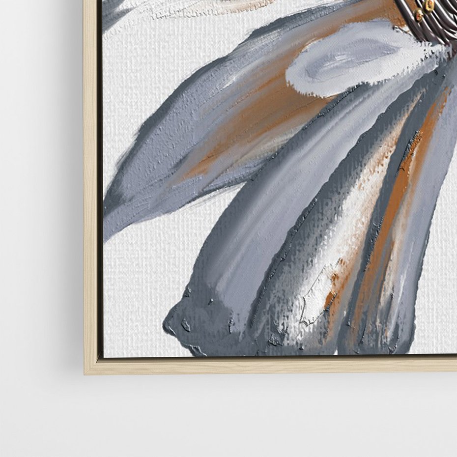 Obraz w ramie 50x70 - Olejne kwiaty - wyraz emocji - kwiaty, malowane - rama drewno