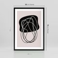 Plakat w ramie 50x70 - Abstrakcyjne Harmonie - abstrakcyjne szkicowane linie, minimalizm - rama czarna