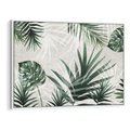 Obraz w ramie 100x70 - Tropikalne Akwarele - tropikalne liście, akwarela - rama biała