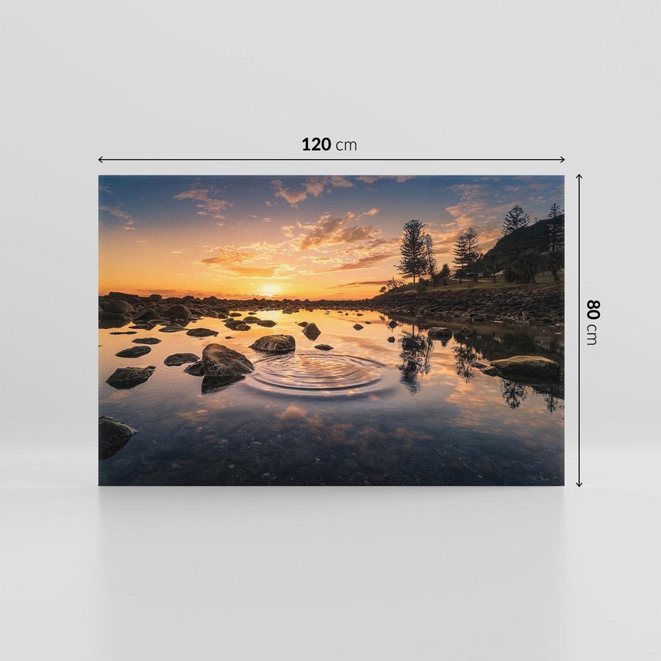 Obraz na płótnie 120x80 - Spokój nad jeziorem - jezioro