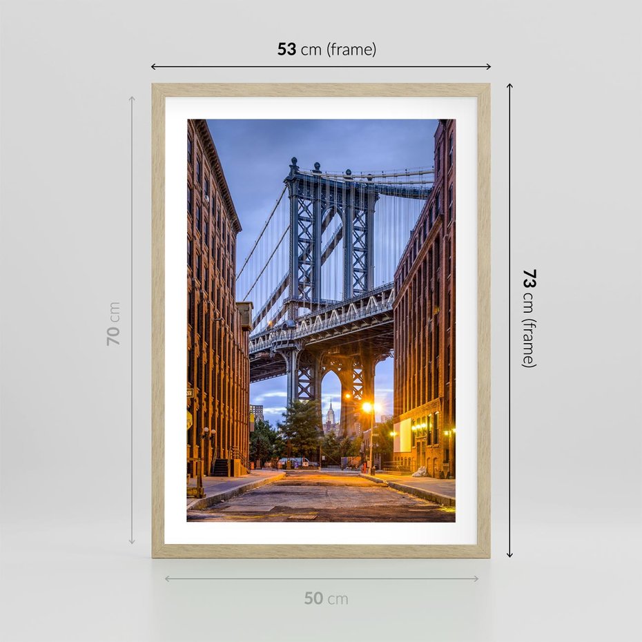 Plakat w ramie 50x70 - Most w mieście - most, miasto - rama drewno