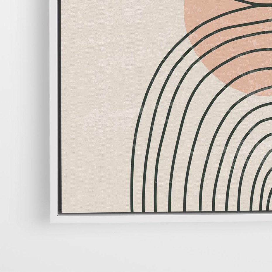 Obraz w ramie 80x80 - Nowy Rytuał - abstrakcyjna sztuka, boho kształty - rama biała