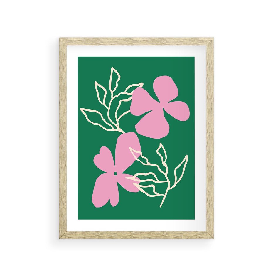 Plakat w ramie 30x40 - Wewnętrzne Fale - abstrakcyjny plakat, boho styl - rama drewno