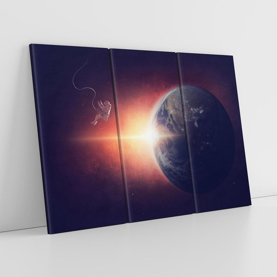 Obraz na płótnie 120x80 - Kosmiczne horyzonty - kosmos, ziemia