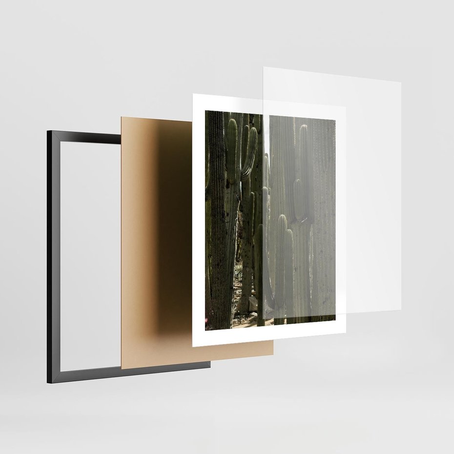 Plakat w ramie 40x50 - Wyjątkowy Klimat Boho - kaktusy, pustynia - rama czarna