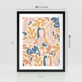 Plakat w ramie 40x50 - Symfonia Radosnych Barw - abstrakcyjne pastelowe formy, nowoczesna grafika w stylu boho - rama czarna