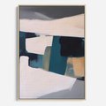 Obraz w ramie 50x70 - Turkusowe Maźnięcia - obraz, abstrakcja - rama drewno