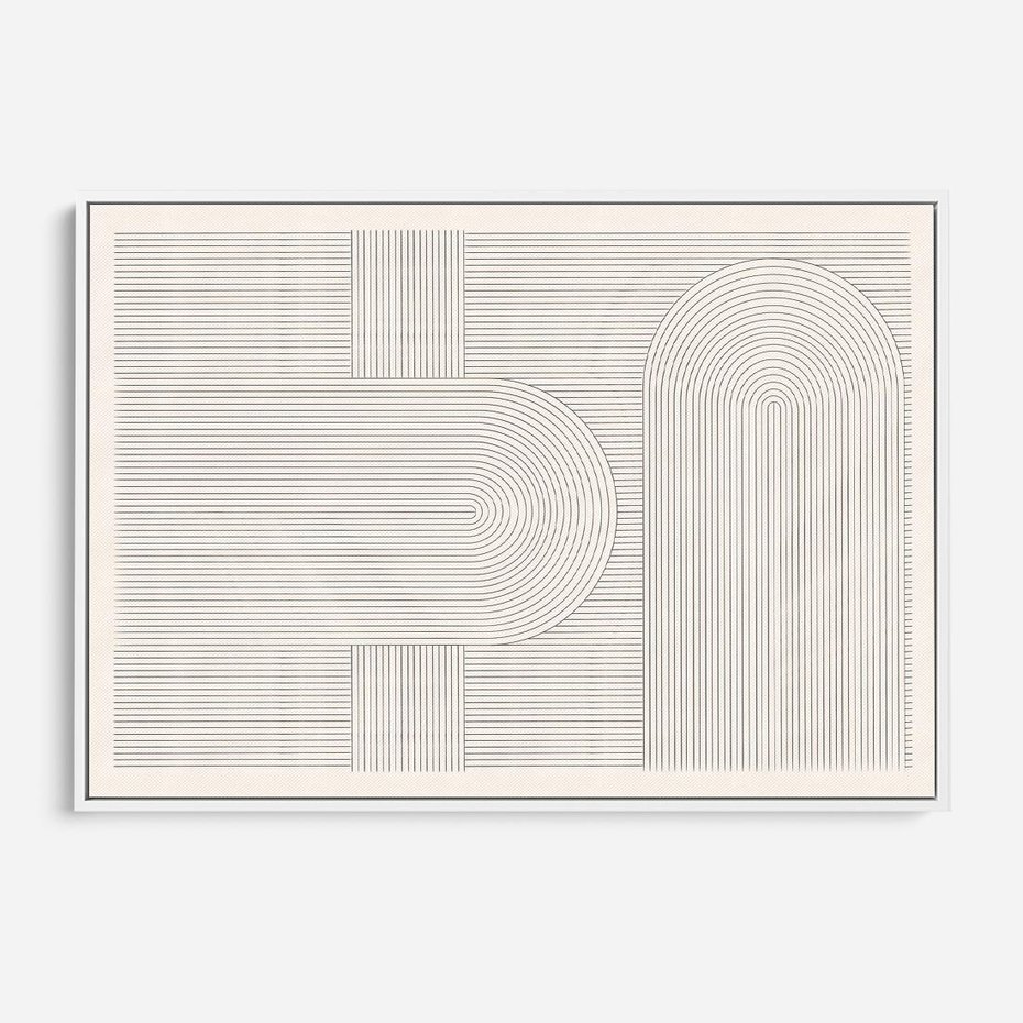 Obraz w ramie 70x50 - Geometryczna Elegancja Mid Century - mid century, minimalizm - rama biała