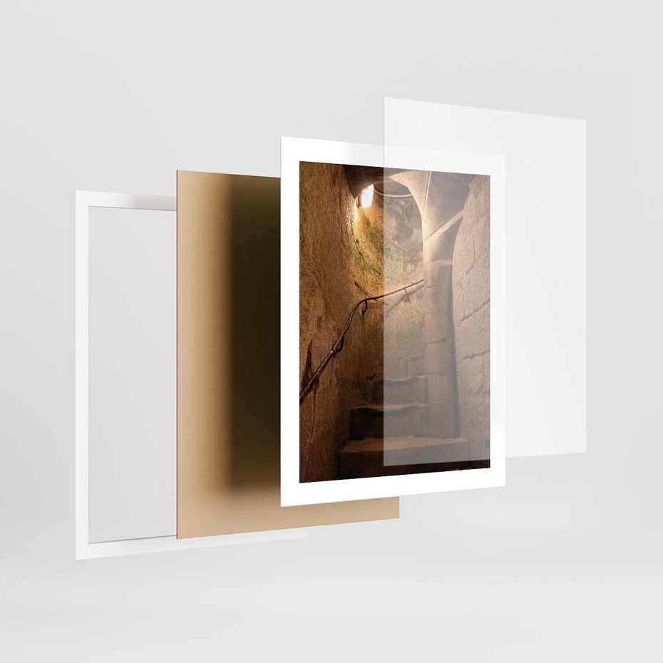 Plakat w ramie 40x50 - Perspektywa uliczki - uliczka, perspektywa - rama biała