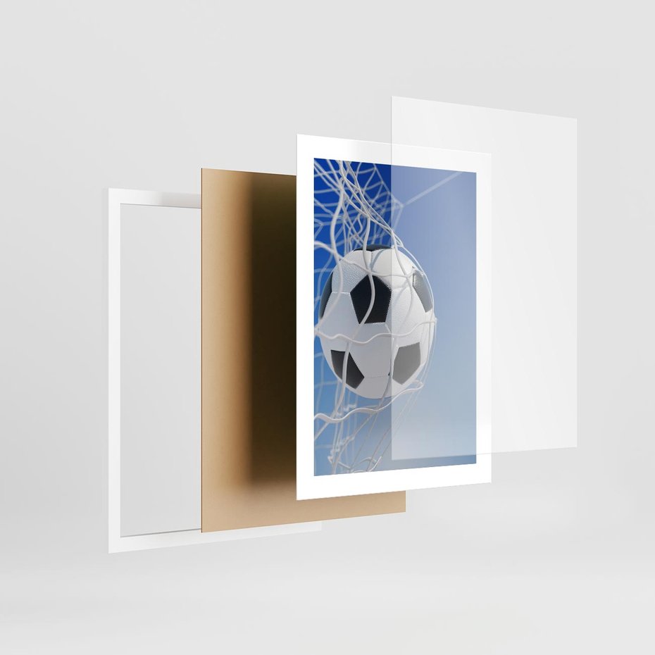 Plakat w ramie 30x40 - Pasja na Plaży - piłka, siatka - rama biała