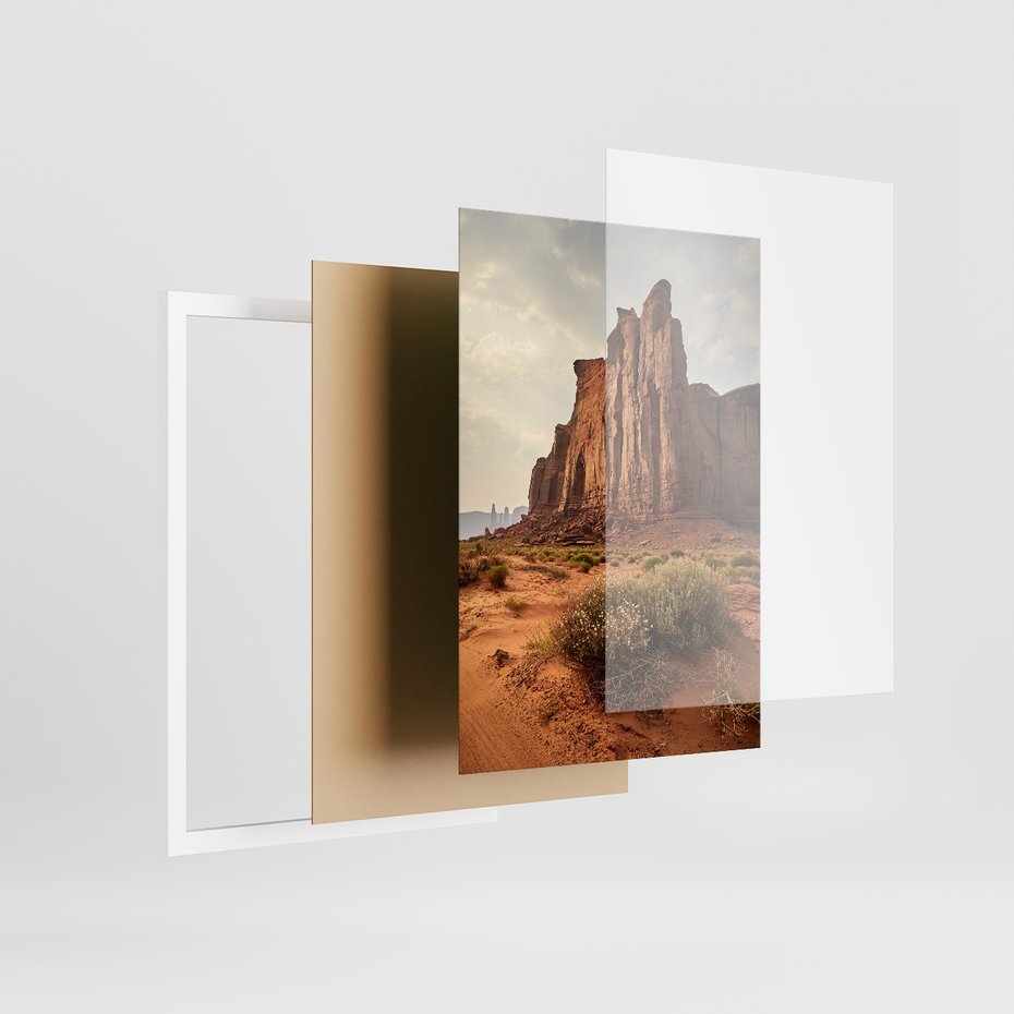Zestaw obrazy w ramie 50x70 galeria - Kanion, widok, pustynia, USA - rama biała