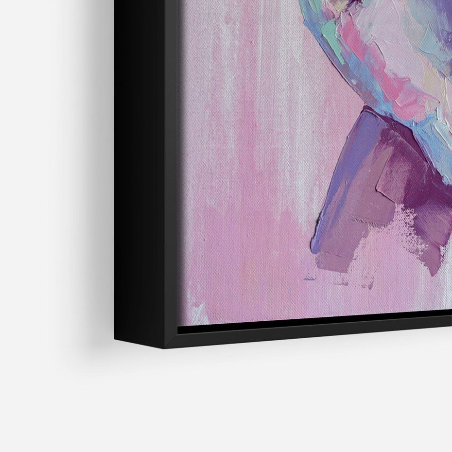 Obraz w ramie 70x100 - Splecione - obraz olejny, pastelowe kolory - rama czarna