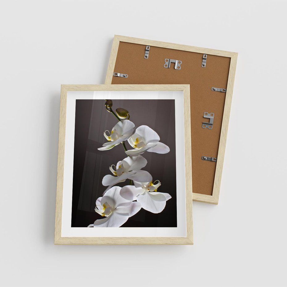 Plakat w ramie 40x50 - SPA: harmonia z kwiatami - spa, kwiaty - rama drewno