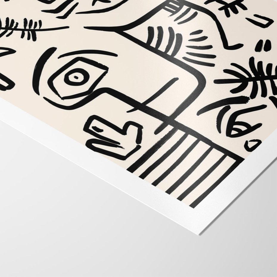 Plakat bez ramy 21x30 - Ekspresyjne Odbicia Współczesności - abstrakcyjna grafika, minimalizm