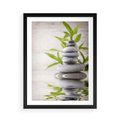 Plakat w ramie 50x70 - Spa kamienie: naturalne piękno - spa, kamienie - rama czarna