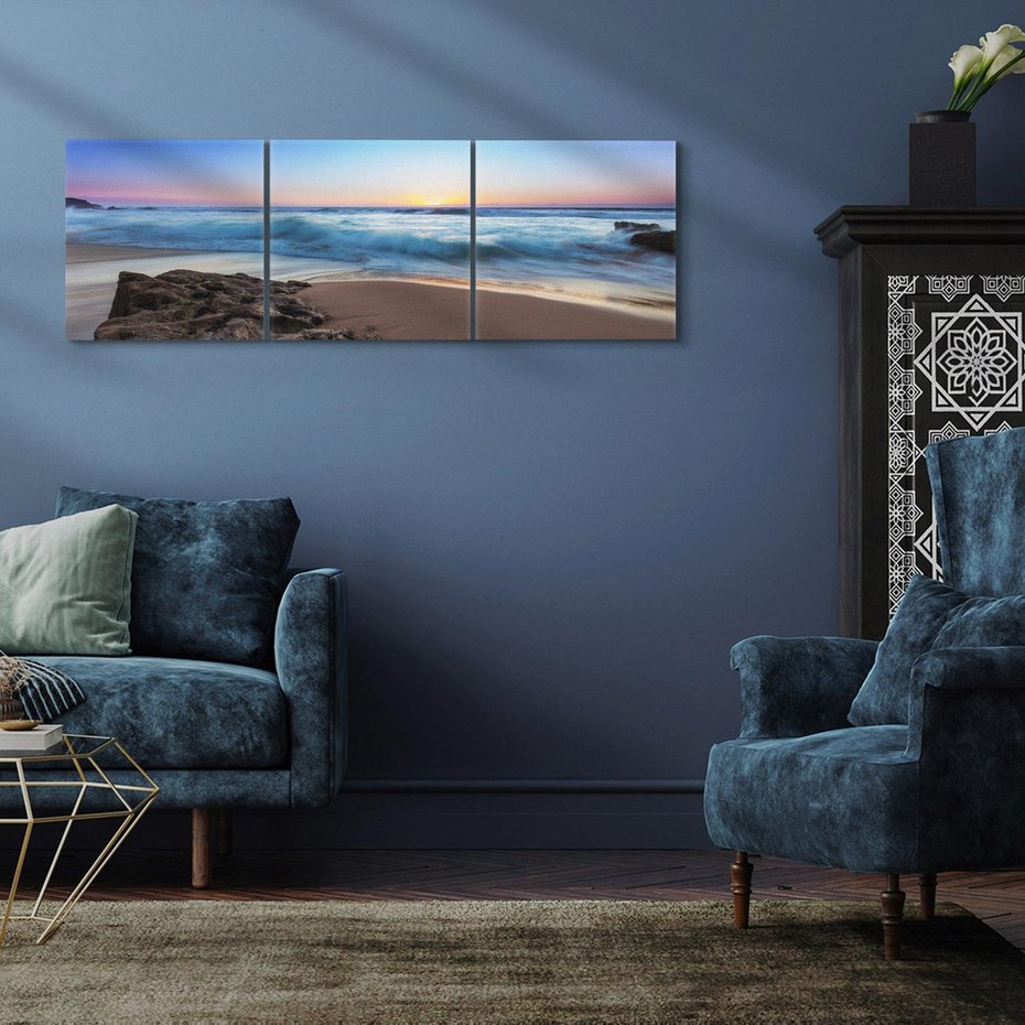 Obraz na płótnie 120x40 - Morze i Plaża - Spokój Oceanicznej Przestrzeni - morze, plaża