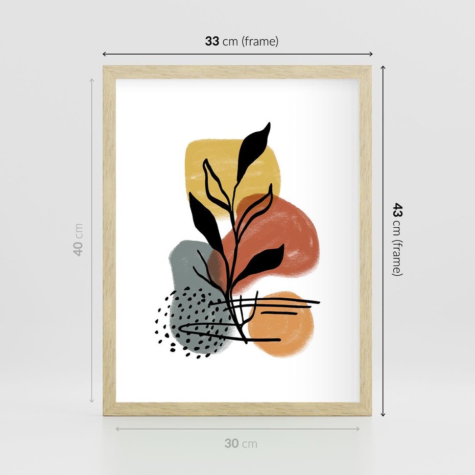 Plakat w ramie 30x40 - Energetyczne Refleksje - abstrakcja, sztuka nowoczesna - rama drewno