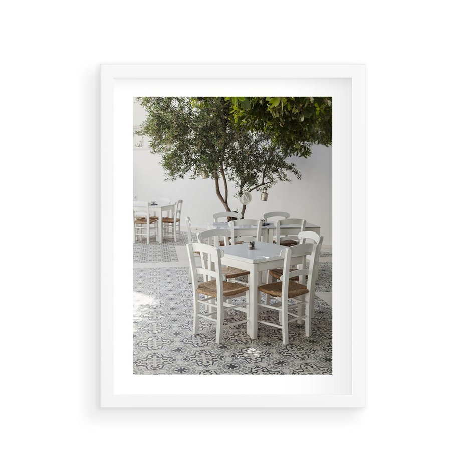 Plakat w ramie 30x40 - Włoska restauracja pełna smaków - włoska, restauracja - rama biała