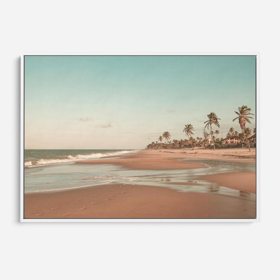 Obraz w ramie 100x70 - Ukojenie na Plaży - fotografia, rajska plaża - rama biała