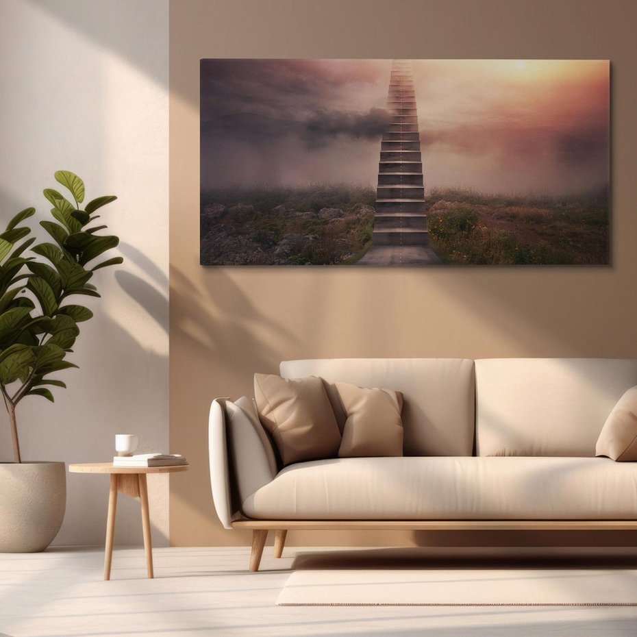 Obraz na płótnie 100x50 - Wędrówka po malowniczej drodze - droga, schody