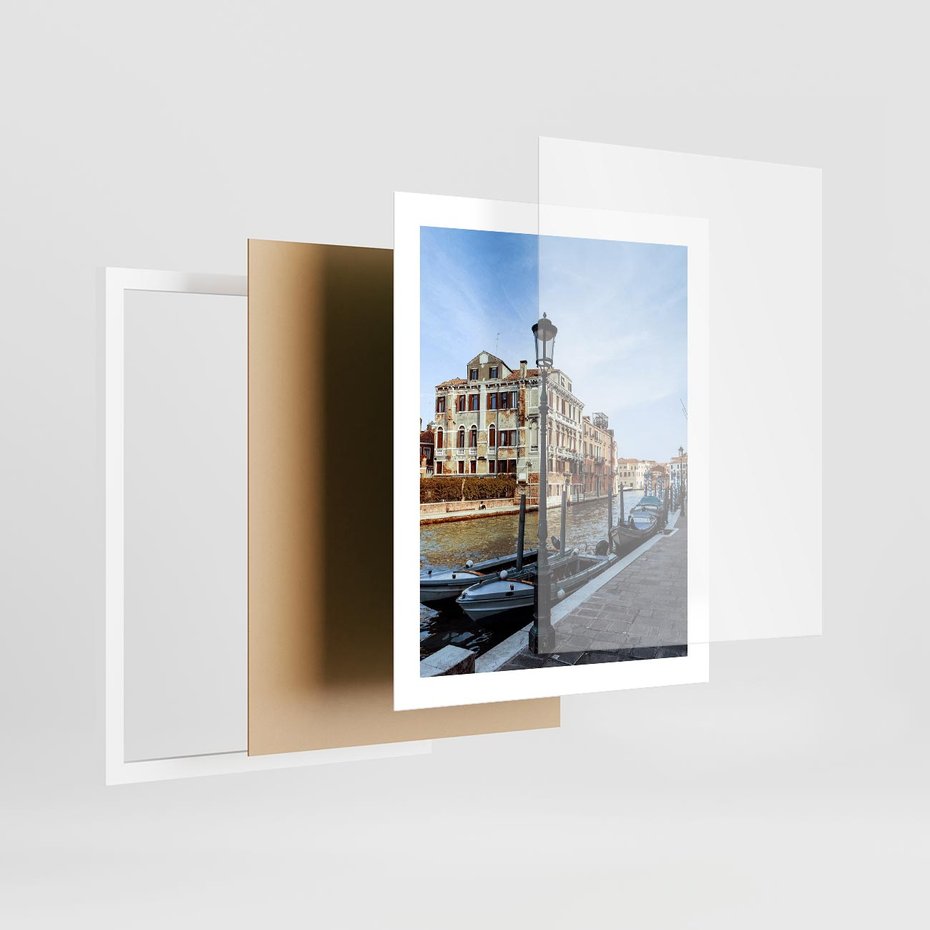 Plakat w ramie 40x50 - Kanały Wenecji - Wenecja, kanały - rama biała