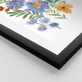 Plakat w ramie 50x70 - Kwiatowe Opowieści - akwarelowe polne kwiaty, minimalistyczna sztuka - rama czarna