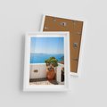 Plakat w ramie 30x40 - Santorini - oaza greckiej wyspy - Santorini, grecka - rama biała