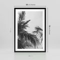 Plakat w ramie 50x70 - Palmy w Monochromii - palmy, tropikalne palmy - rama czarna