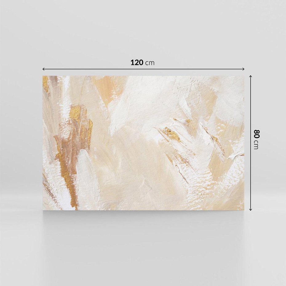 Obraz na płótnie 120x80 - Elegancja w Złocistym Chaosie - złoto beż, abstrakcja