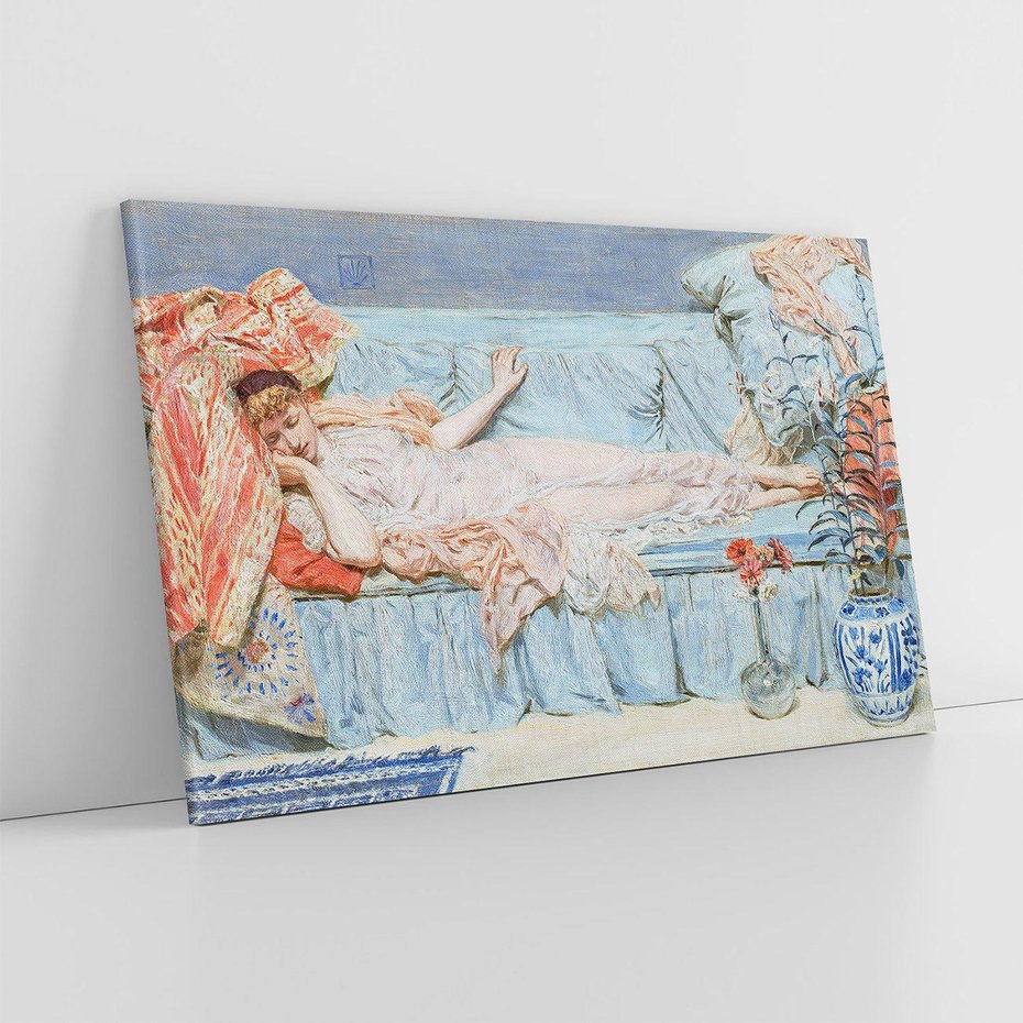 Obraz na płótnie 120x80 - "Lilie" (1866) Albert Joseph Moore - reprodukcja, obraz na płótnie