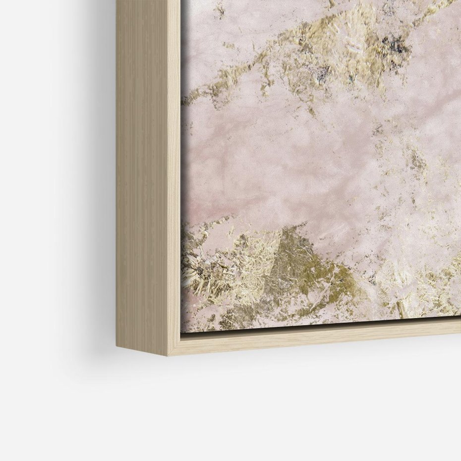 Obraz w ramie 50x50 - Piękno w Szczegółach - marmur, złoto - rama drewno