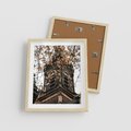 Plakat w ramie 40x50 - Jesienna Wieża w Liściach - architektura, wieża - rama drewno
