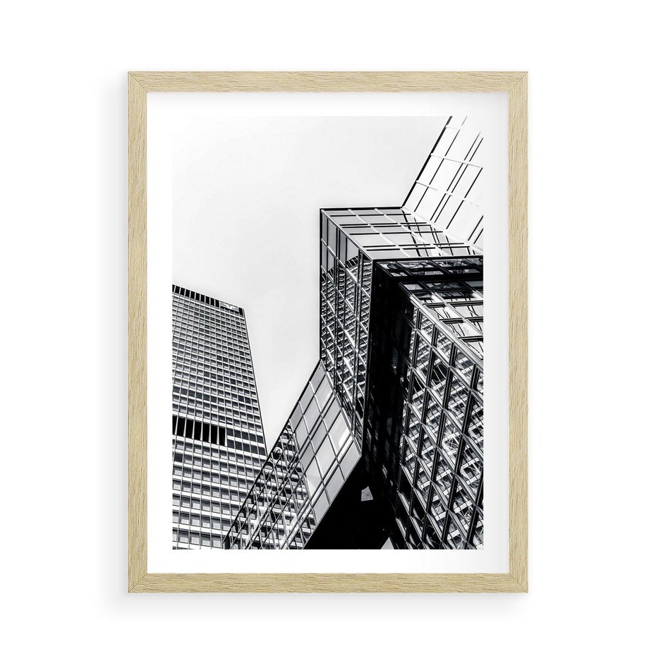 Plakat w ramie 50x70 - Fotografia Wieżowców - architektura, budynki - rama drewno