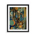 Plakat w ramie 40x50 - Wibracje Wymyślnych Form - abstrakcyjny obraz, mnogość kolorów - rama czarna