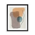 Plakat w ramie 40x50 - Rozkwitająca Akwarelowa Inspiracja - geometryczne elementy, stonowane ziemiste kolory - rama czarna