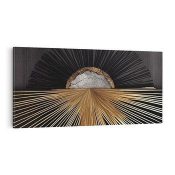 Obraz na płótnie 140x70 - Metaliczne Boho Abstrakcje - boho, słońce