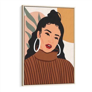 Obraz w ramie 70x100 - Kobiece Wibracje - nowoczesny plakat, styl retro - rama drewno