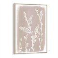 Obraz w ramie 70x100 - Roślinne Przeniknięcia - nowoczesny subtelny plakat, beżowy - rama drewno
