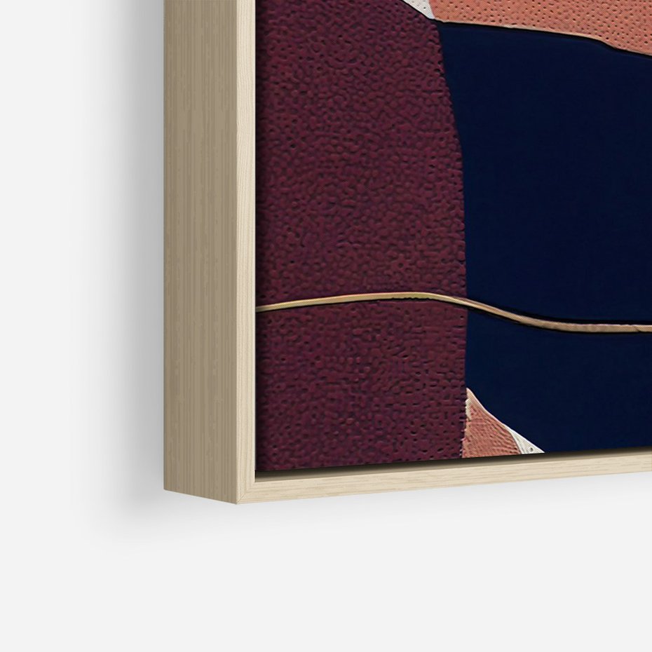 Obraz w ramie 80x120 - Abstrakt Marsala - nieregularne plamy, kształty - rama drewno