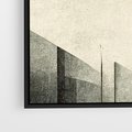Obraz w ramie 100x70 - Mroczne Wieżowce - postarzana grafika, perspektywa budynków wieżowców - rama czarna