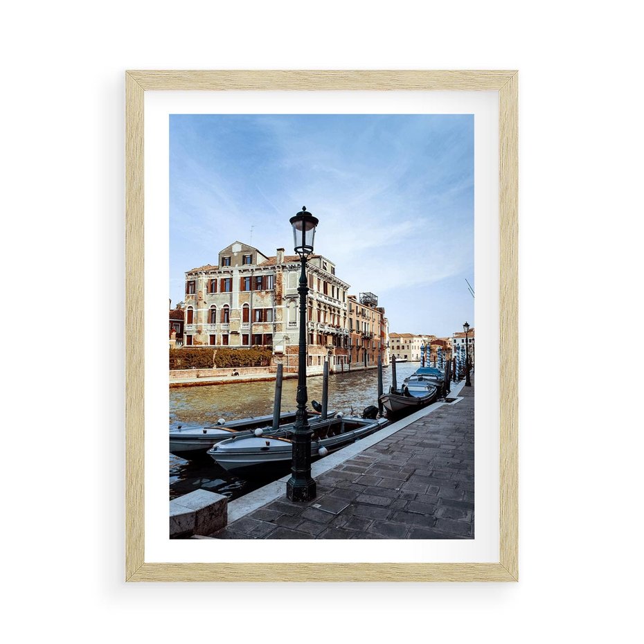 Plakat w ramie 50x70 - Kanały Wenecji - Wenecja, kanały - rama drewno