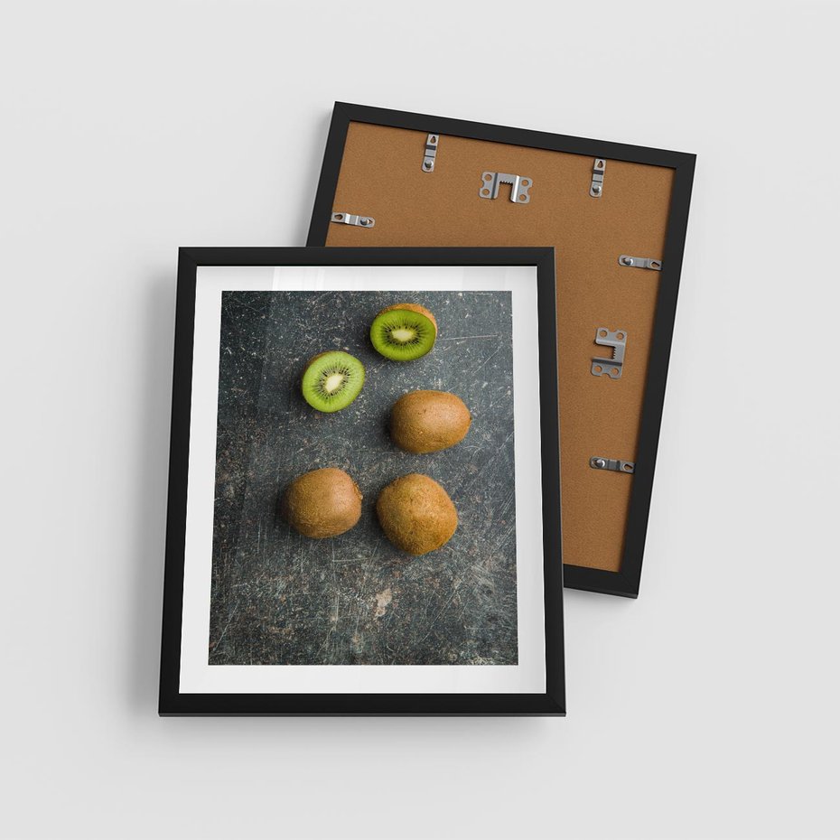 Plakat w ramie 40x50 - : Zdrowe kąski - kiwi, owoce - rama czarna