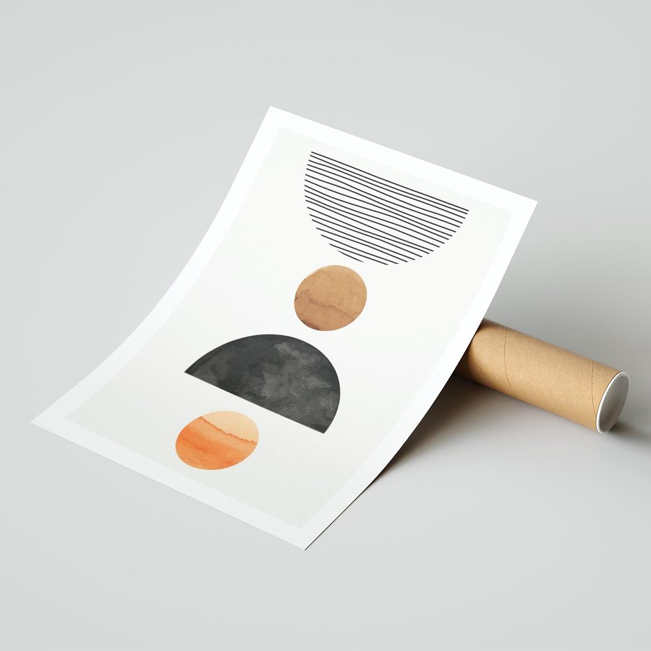 Plakat bez ramy 50x70 - Geometryczna Przygoda - nowoczesna grafika, geometria