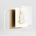 Plakat w ramie 40x50 - Migotliwa Symfonia - kobieta akt, minimalizm - rama biała
