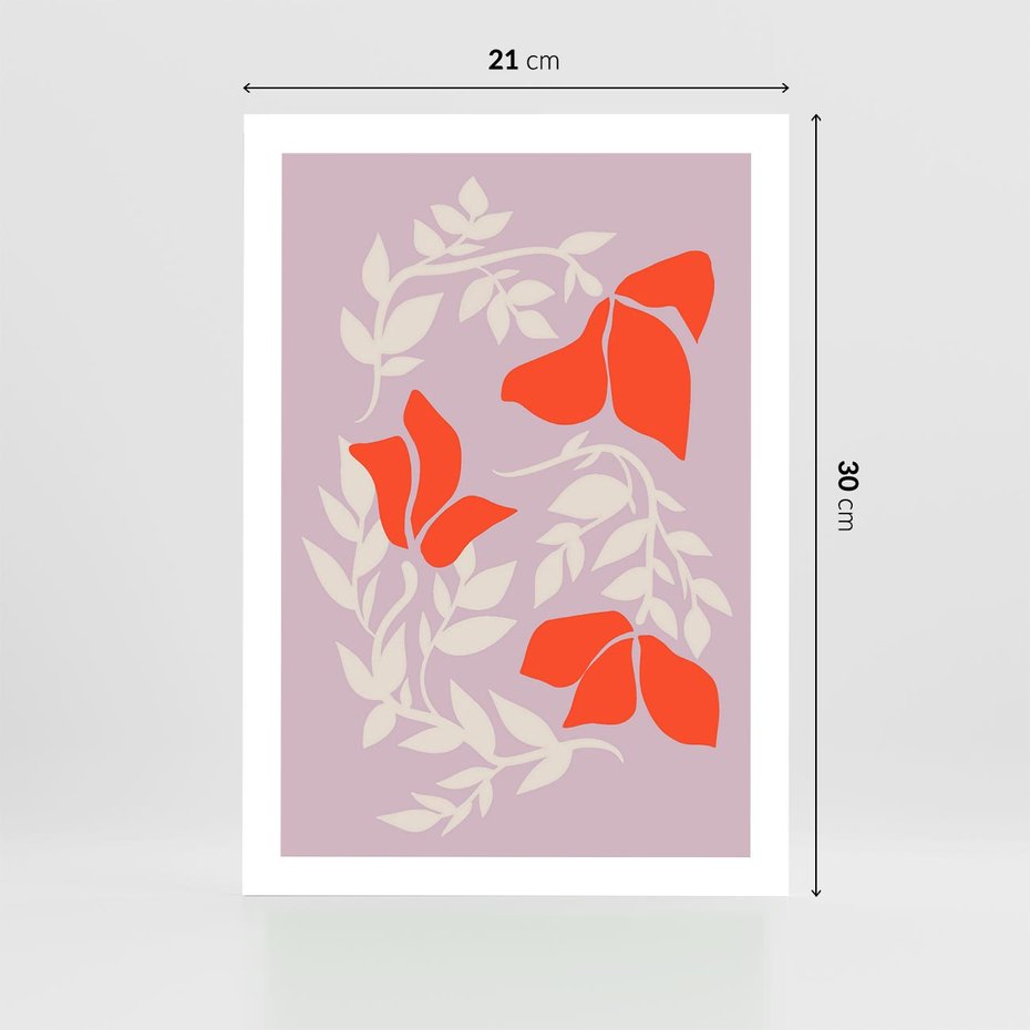 Plakat bez ramy 21x30 - Kwiatowa Kreatywność - nowoczesny plakat, roślinne motywy