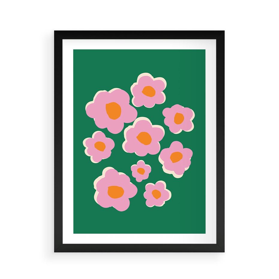 Plakat w ramie 50x70 - Przenikające Refleksje - abstrakcyjny plakat, boho styl - rama czarna