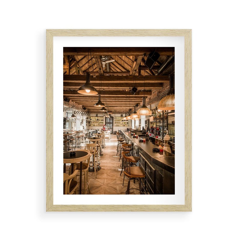 Plakat w ramie 40x50 - Smak i styl - restauracja, architektura - rama drewno